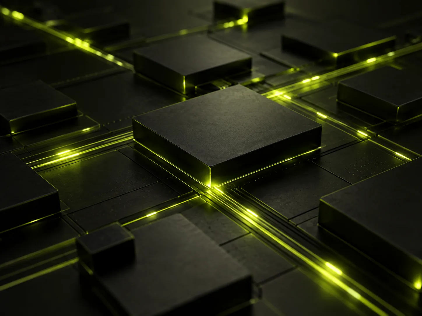 Light pulses racing through a clean grid of modular tiles