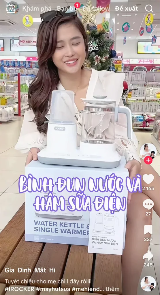 KOC TikTok video featuring an iROCKER kettle