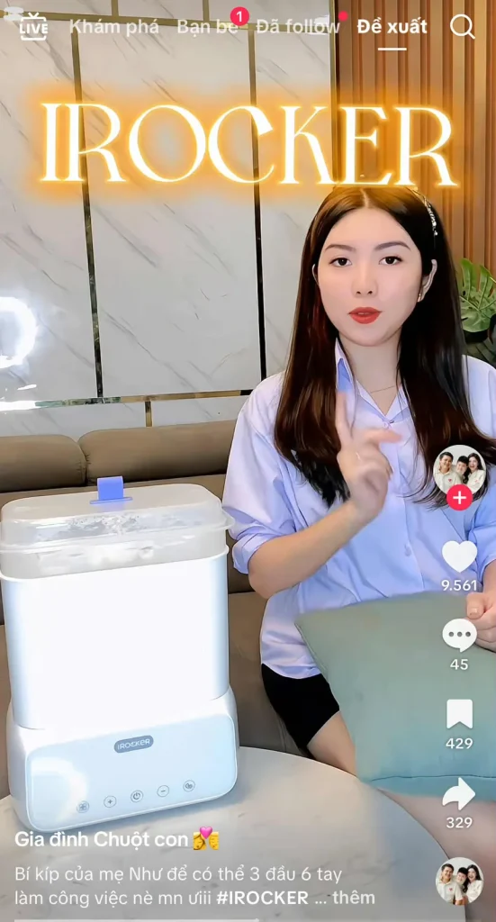 KOC TikTok review of the iROCKER steriliser
