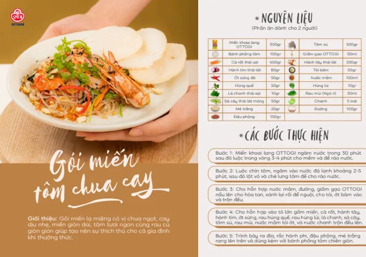 Cookbook spread: Ottogi glass noodle salad with shrimp
