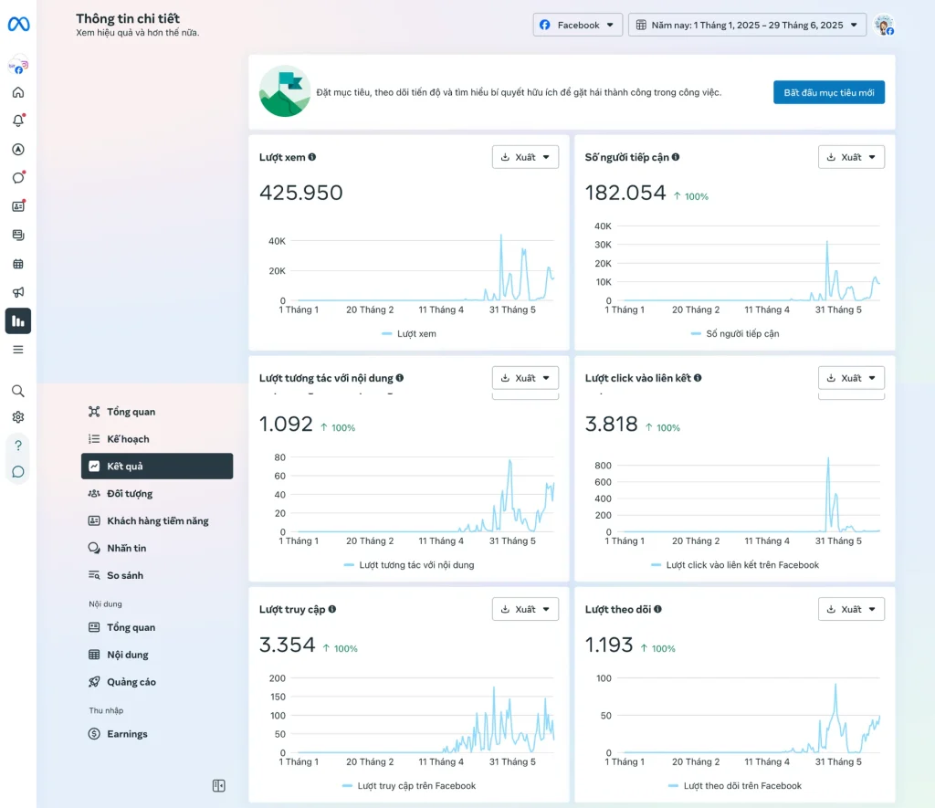 Facebook ads dashboard for The BitJoy